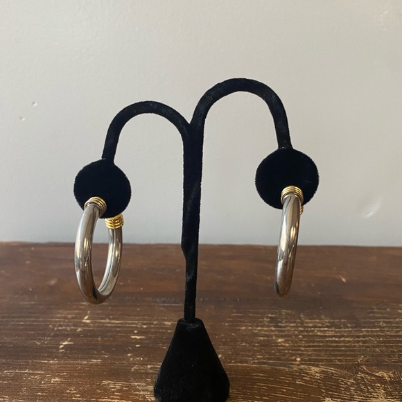 Jewelry BOGO -buy 1 get 1 50% off - Silver and Gold tone hoop earrings - Picture 4 of 4